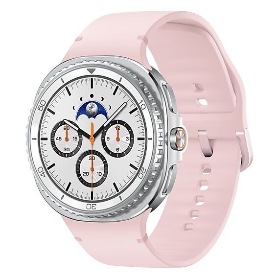 Galaxy Watch8 Classic | 46 мм | White | Sport/Pink | M/L, Размер: 46 мм, Цвет: White, Тип ремешка: Sport, Цвет ремешка: Pink, Размер ремешка: M/L, Подключение часов: Bluetooth / Wi-Fi
